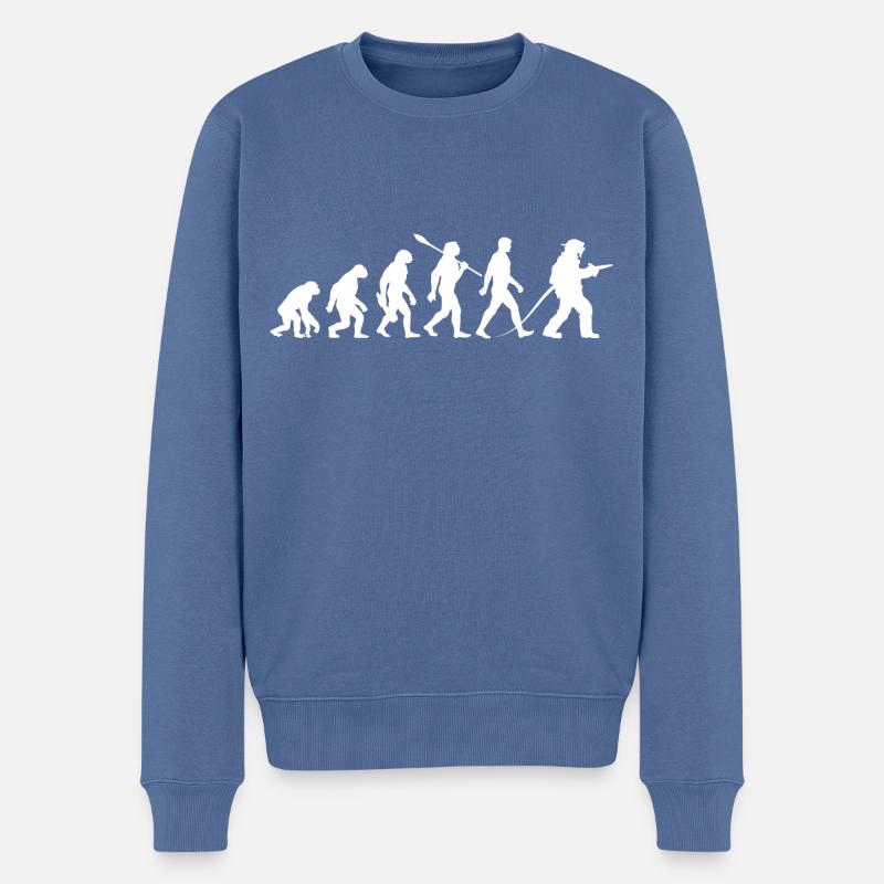 Evolution - Pompiers - Pompier - Pull Premium bio Homme - bleu pigeon