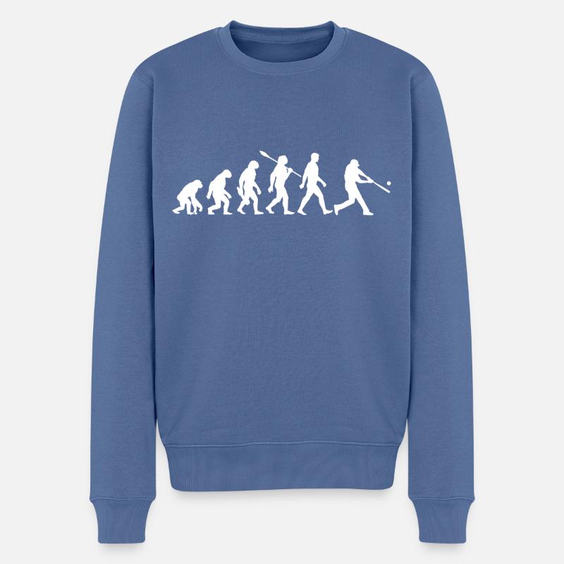Evolution Baseball Batteur - Pull Premium bio Homme - bleu pigeon