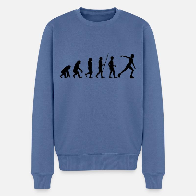 Eiskunstlauf Evolution Eiskunstläufer schwarz - Männer Premium Bio Pullover - Taubenblau