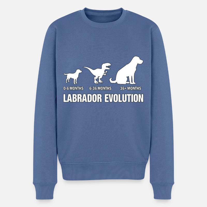 Évolution du Labrador - Pull Premium bio Homme - bleu pigeon