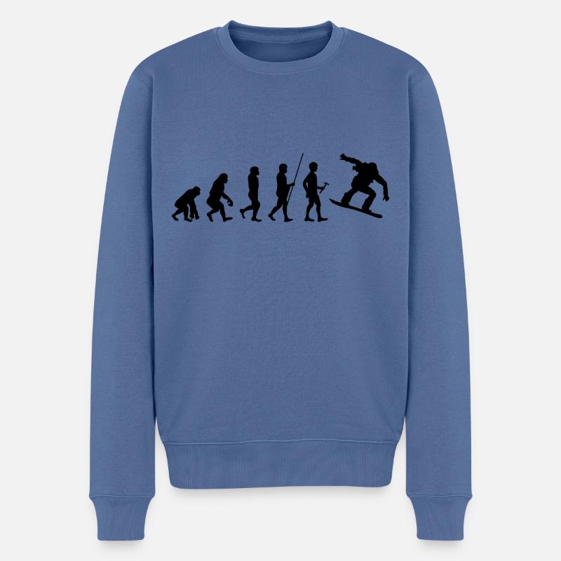 Evolution Snowboard Snowboarder - Männer Premium Bio Pullover - Taubenblau