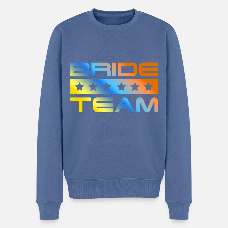 Bride Crew Bunt - Männer Premium Bio Pullover - Taubenblau