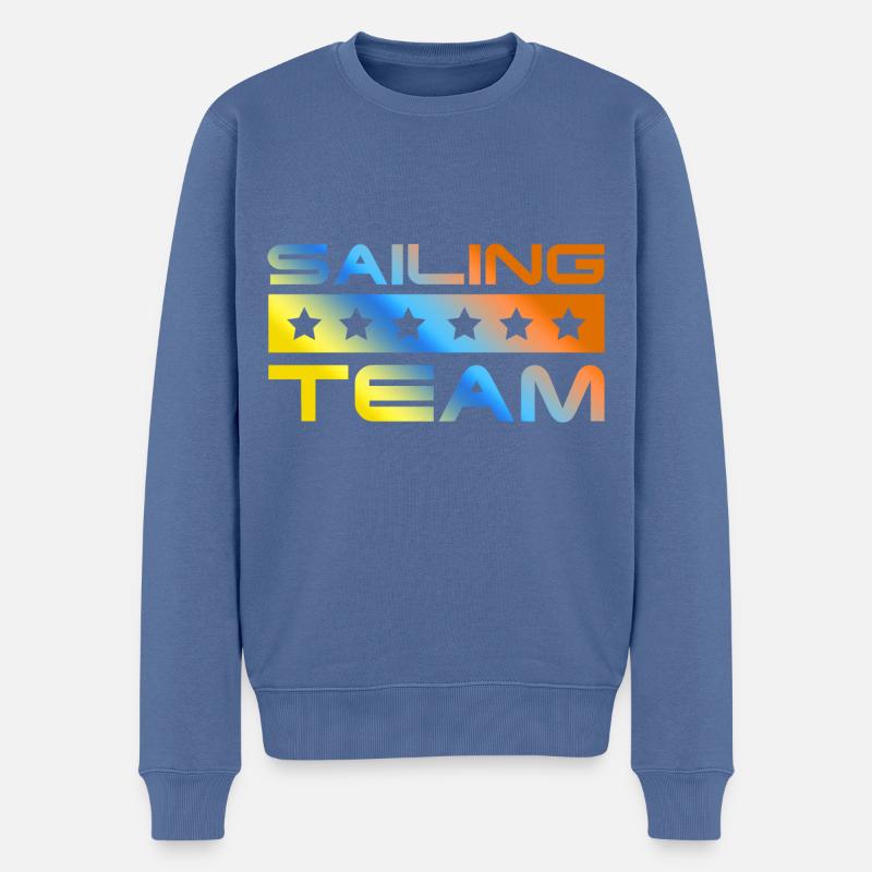 Sailing Crew Bunt - Männer Premium Bio Pullover - Taubenblau
