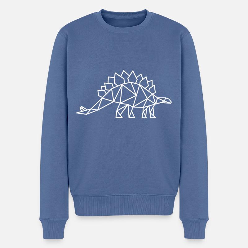 Stegosaurus Geometrie Dino - Männer Premium Bio Pullover - Taubenblau