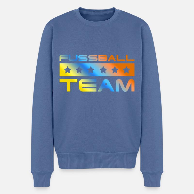 Fussball Crew Bunt - Männer Premium Bio Pullover - Taubenblau
