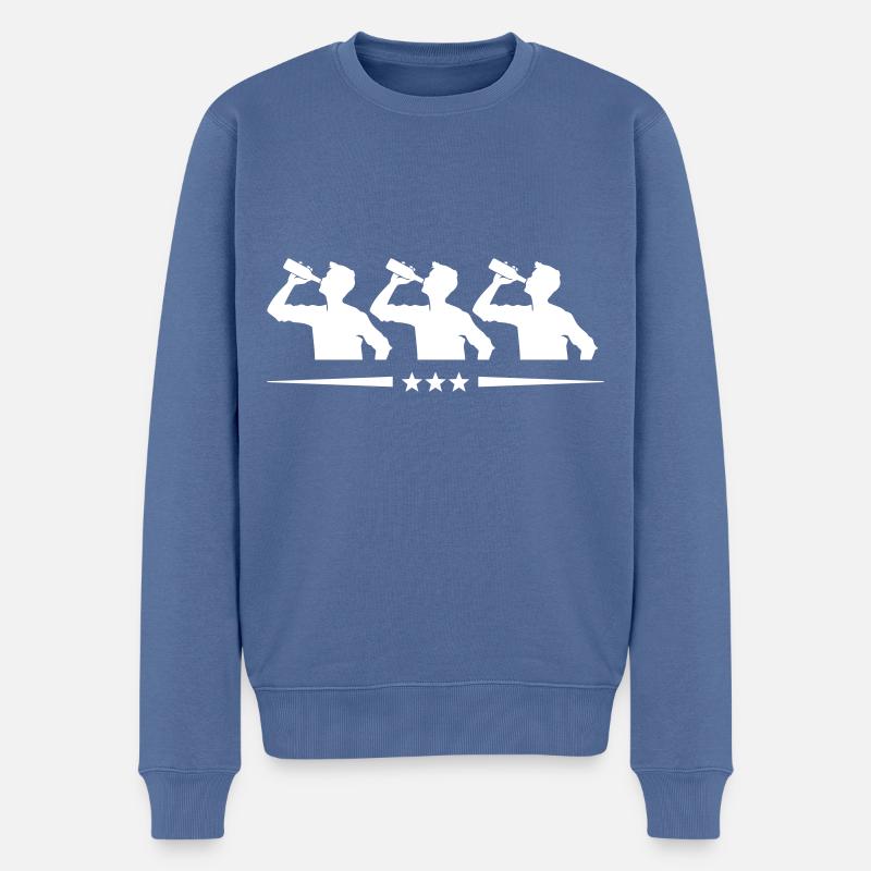 Trinker Team Flasche - Männer Premium Bio Pullover - Taubenblau