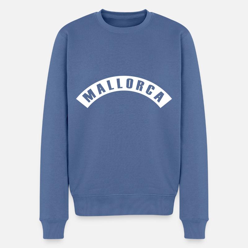 Mallorca Schriftzug - Männer Premium Bio Pullover - Taubenblau