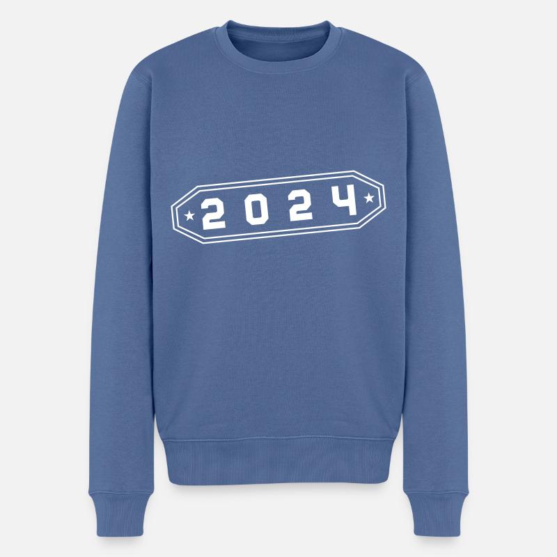2024 Symbol - Männer Premium Bio Pullover - Taubenblau