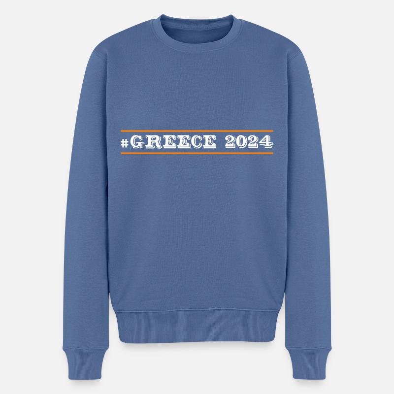 Grèce 2024 - Pull Premium bio Homme - bleu pigeon
