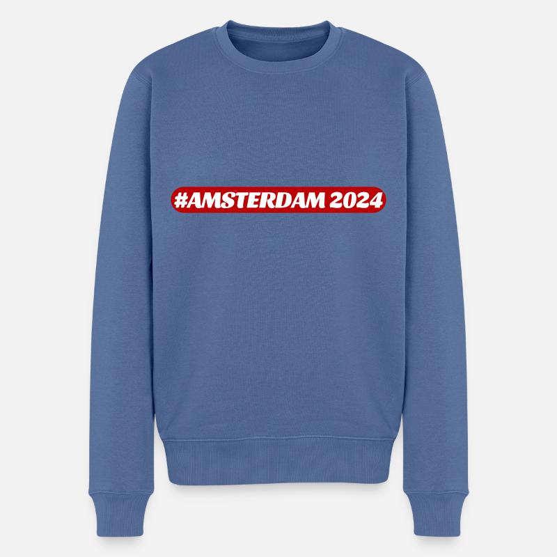 Amsterdam 2024 - Männer Premium Bio Pullover - Taubenblau