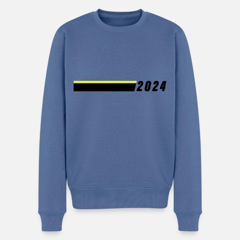 Année 2024 - Pull Premium bio Homme - bleu pigeon