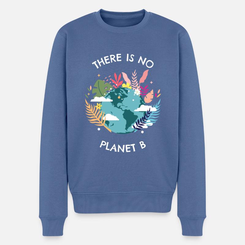 Es gibt keinen Planet B There is no Planet B - Männer Premium Bio Pullover - Taubenblau
