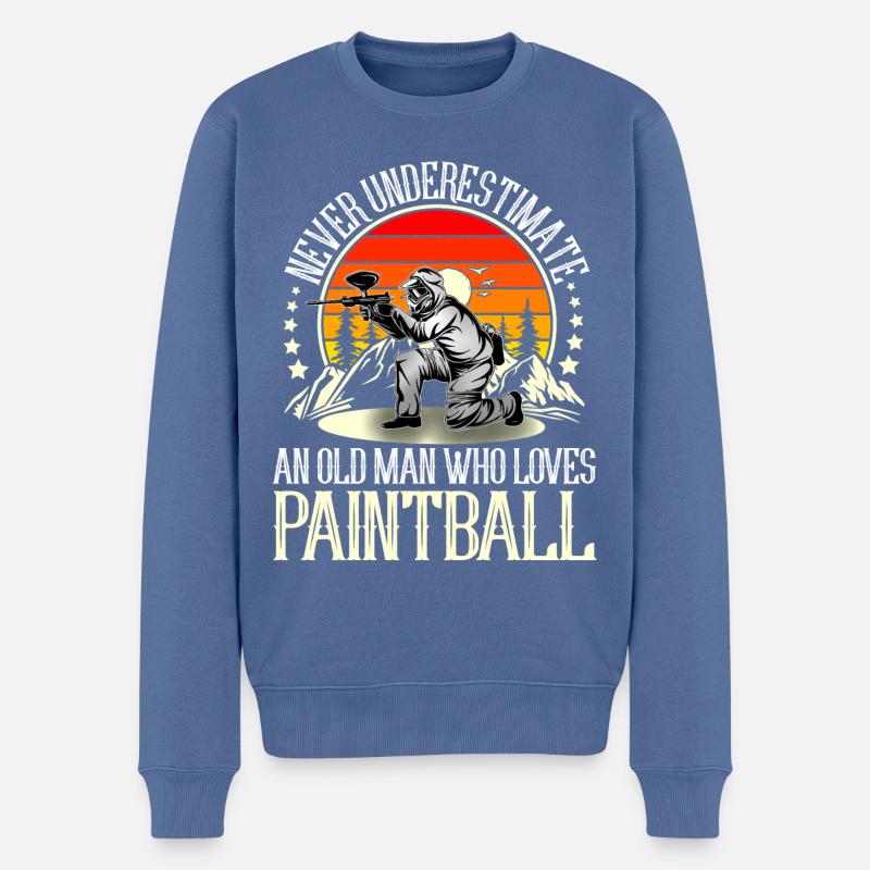 Paintball - Pull Premium bio Homme - bleu pigeon