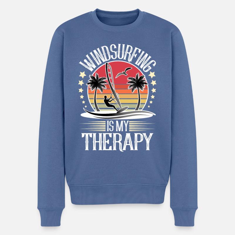 Windsurfing Windsurfer Windsurf - Men's Premium Organic Jumper - stone blue