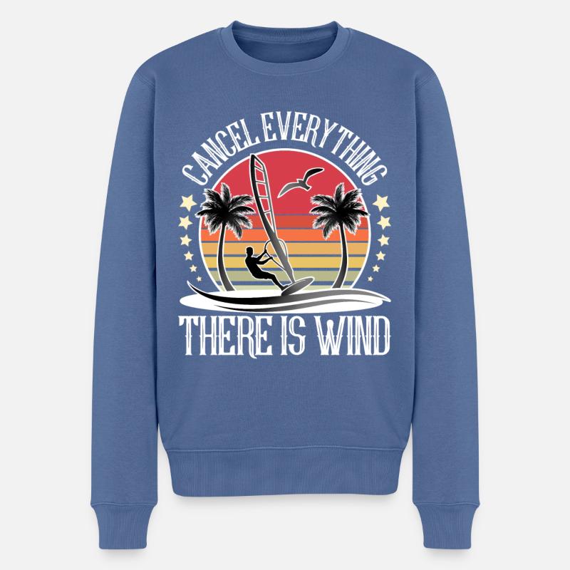 Windsurfen Windsurfer Windsurf - Männer Premium Bio Pullover - Taubenblau
