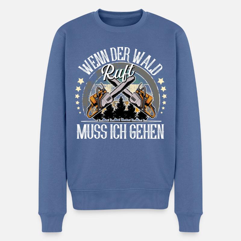 Holzfäller - Männer Premium Bio Pullover - Taubenblau