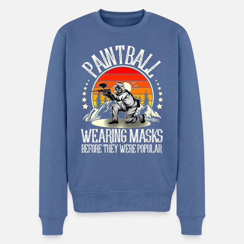 Paintball - Pull Premium bio Homme - bleu pigeon