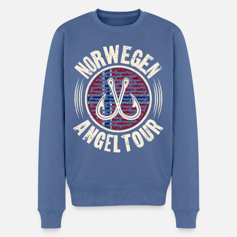 Norwegen Angeltour - Männer Premium Bio Pullover - Taubenblau