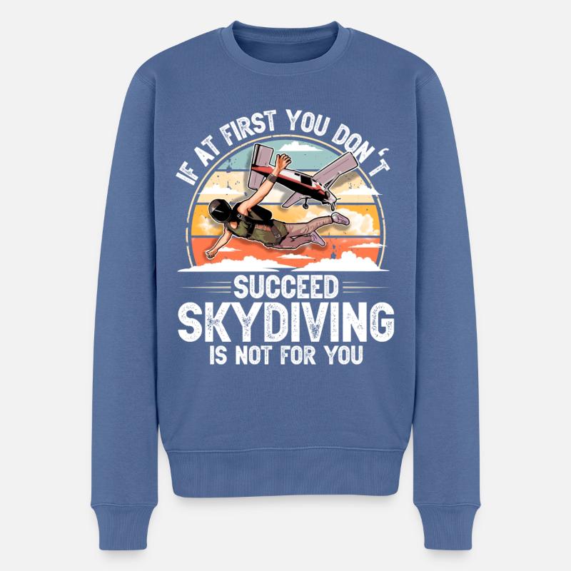 Parachute parachutiste parachutiste - Pull Premium bio Homme - bleu pigeon