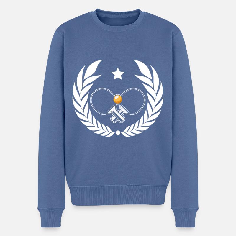 Ping-pong - Pull Premium bio Homme - bleu pigeon