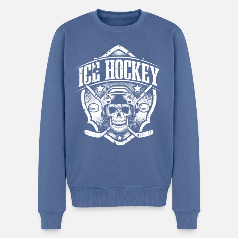 Eishockey Ice Hockey - Männer Premium Bio Pullover - Taubenblau