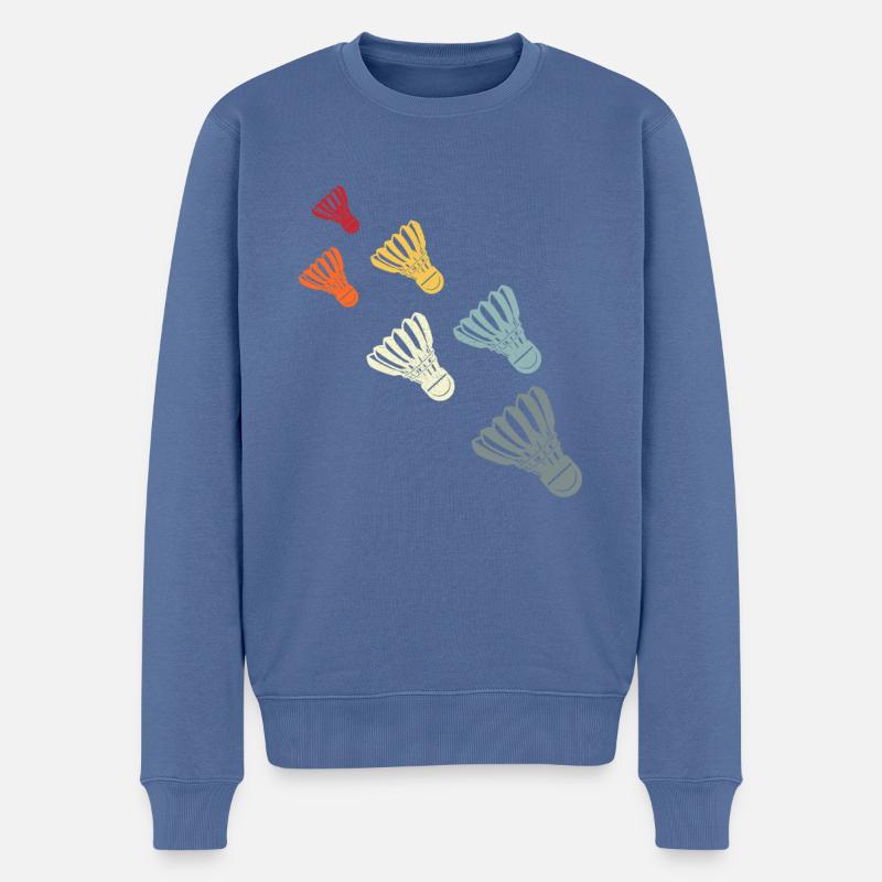 Badminton - Pull Premium bio Homme - bleu pigeon