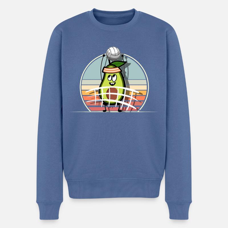 Volleyball Avocado - Männer Premium Bio Pullover - Taubenblau