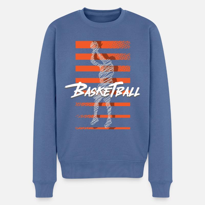 Joueurs de basket-ball - Pull Premium bio Homme - bleu pigeon