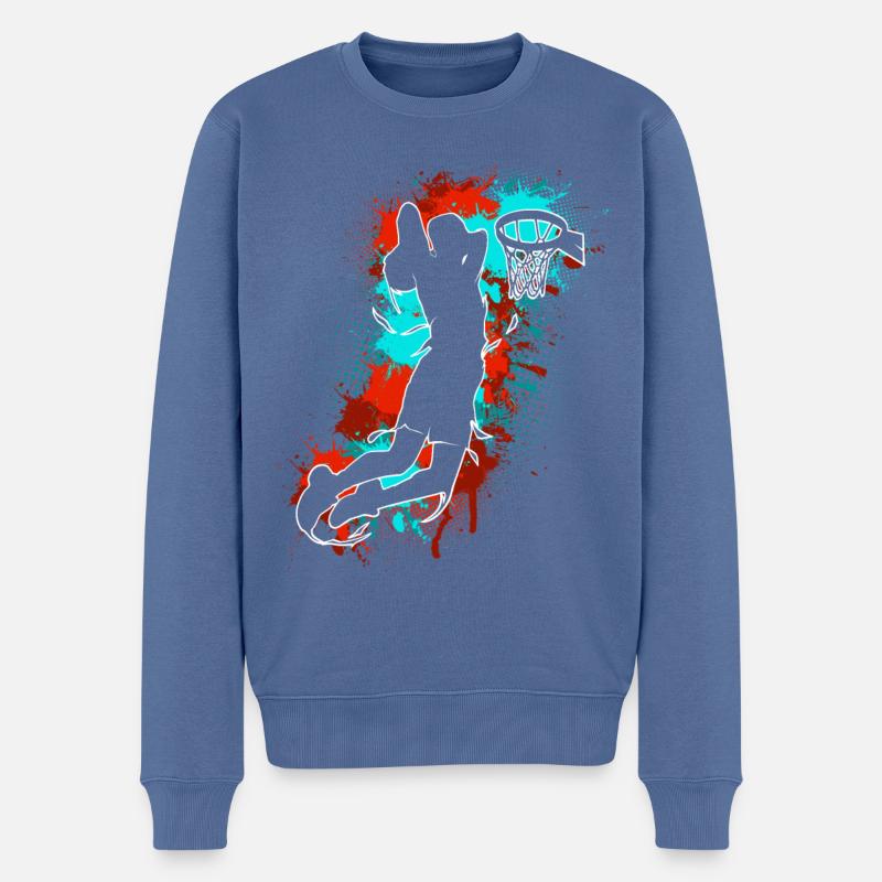 Basketball Basketballer - Männer Premium Bio Pullover - Taubenblau