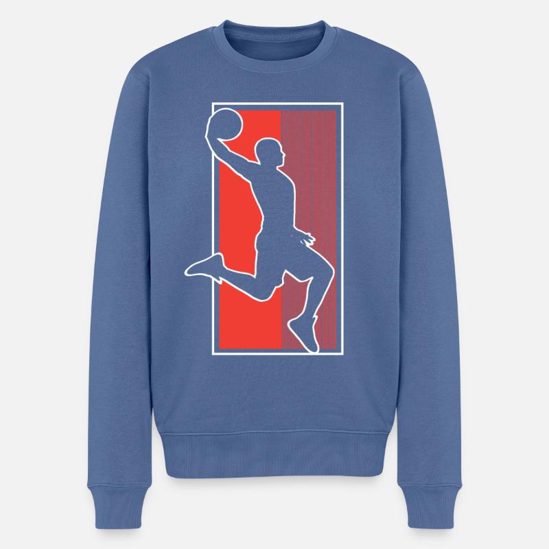 Basketball Basketballer - Männer Premium Bio Pullover - Taubenblau