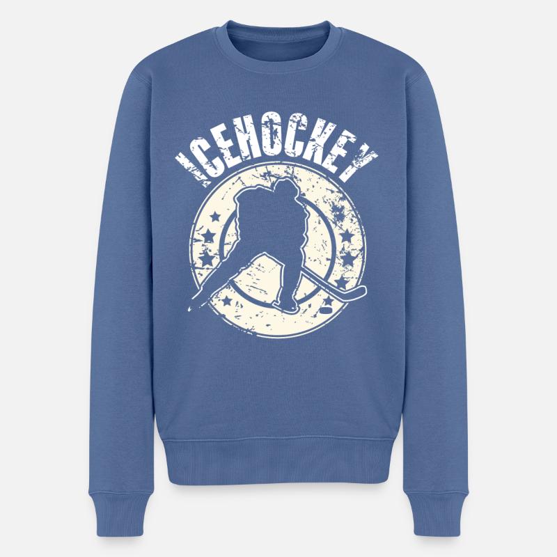 Eishockey Ice Hockey - Männer Premium Bio Pullover - Taubenblau
