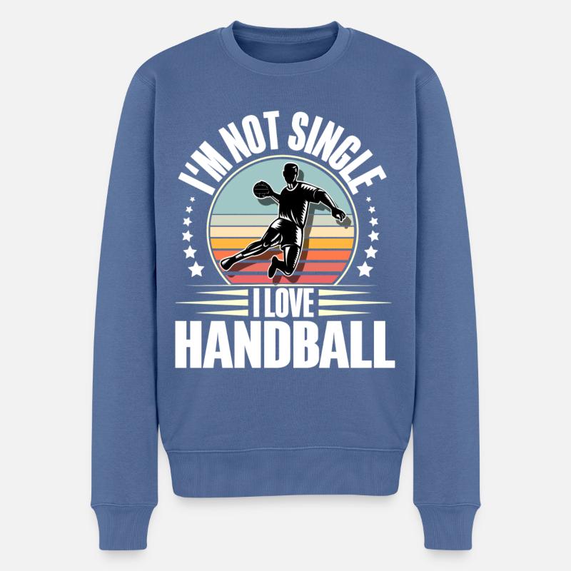 Handball Handballer - Männer Premium Bio Pullover - Taubenblau