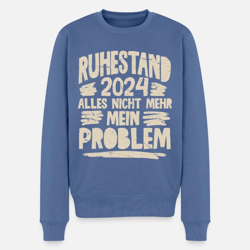 Rentner 2024 Rente 2024 - Männer Premium Bio Pullover - Taubenblau
