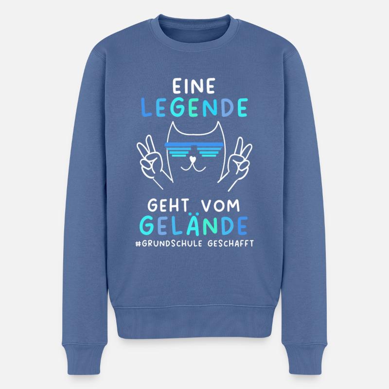 Grundschule Geschafft 2026 Grundschule Abschied - Männer Premium Bio Pullover - Taubenblau