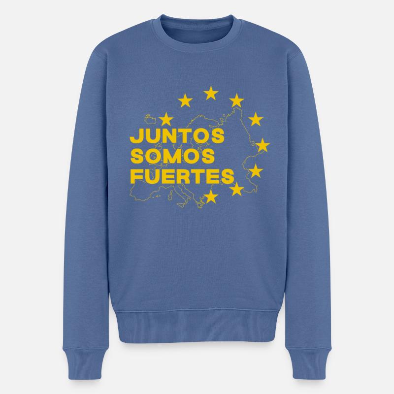 Europa - Gemeinsam sind wir stark - Europäische Un - Männer Premium Bio Pullover - Taubenblau