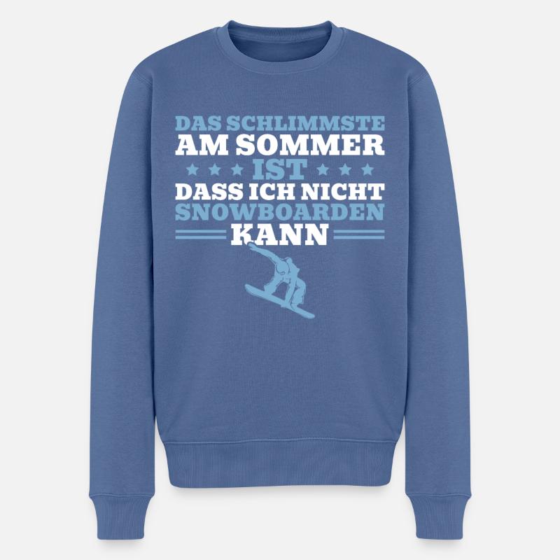 Snowboard Das schlimmste am Sommer Snowboarder - Männer Premium Bio Pullover - Taubenblau