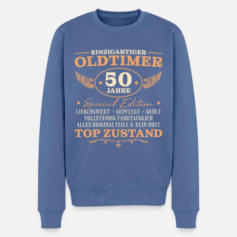 50 Jahre Oldtimer 50. Geburtstag Geschenk - Männer Premium Bio Pullover - Taubenblau