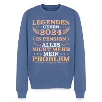 Pensionär 2024 Ruhestand Humor Pension - Männer Premium Bio Pullover - Taubenblau - Vorne - Nico (187cm)