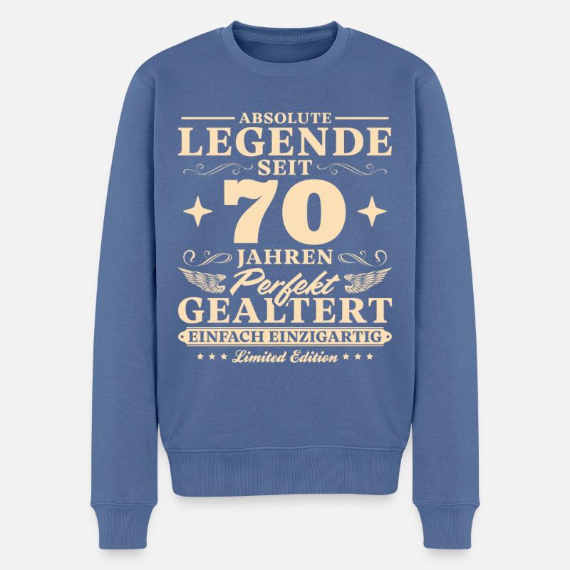 70 Jahre Perfekt Gealtert 70 Geburtstag - Männer Premium Bio Pullover - Taubenblau