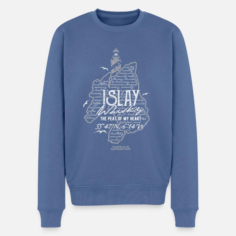 Islay Whisky Tasting Notes - Männer Premium Bio Pullover - Taubenblau