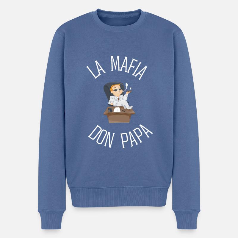 DIE MAFIA Don Papa Geschenkidee Humor - Männer Premium Bio Pullover - Taubenblau