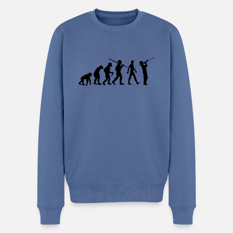 Tromboniste Evolution Trombonist - Pull Premium bio Homme - bleu pigeon