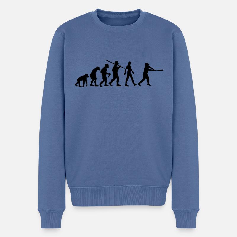 Baseball Evolution Batter Evolution - Men's Premium Organic Jumper - stone blue
