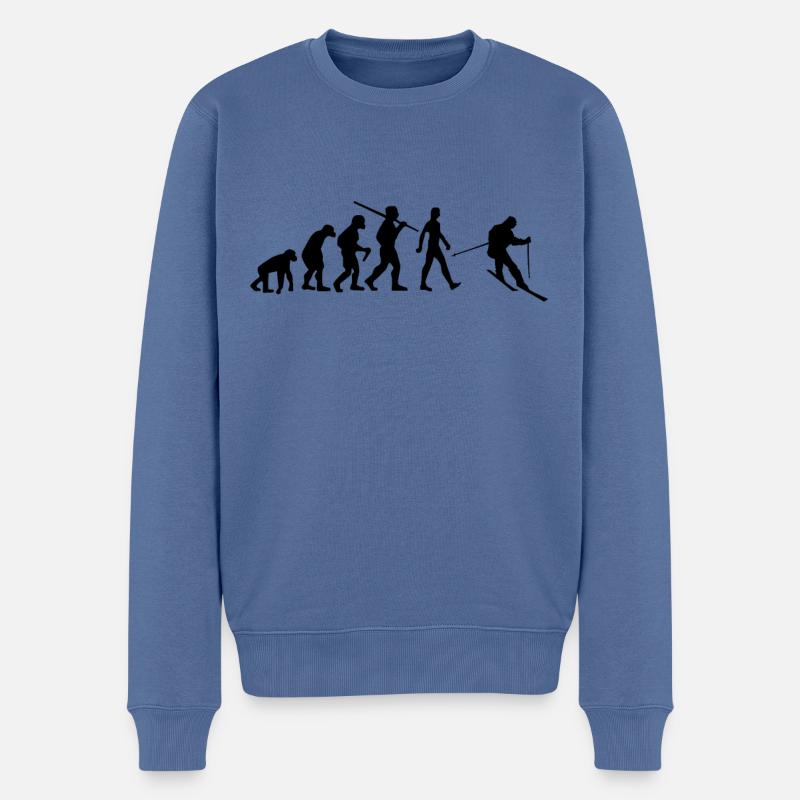 Skieurs Evolution Skie - Pull Premium bio Homme - bleu pigeon