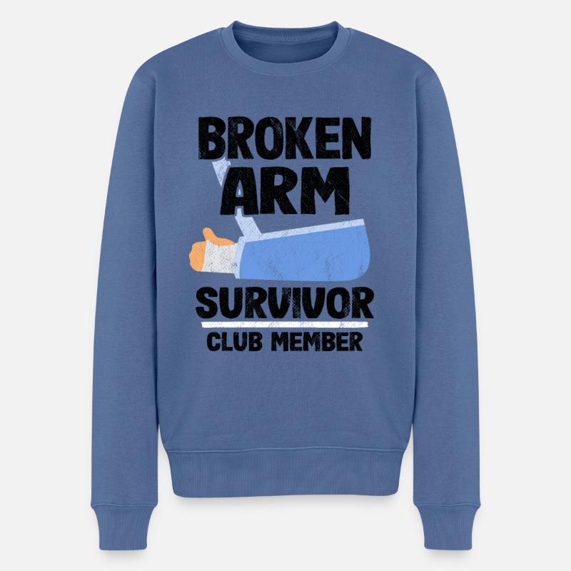 Gebrochener Arm Überlebender Geschenk Genesung - Männer Premium Bio Pullover - Taubenblau