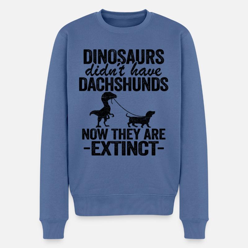 Teckel et propriétaire de teckel dinosaure Teckel - Pull Premium bio Homme - bleu pigeon