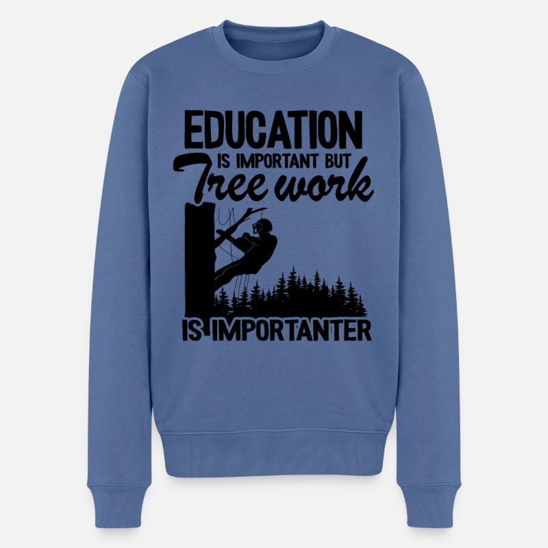 Baumpfleger Geschenk Baumkletterer Forstwirt - Männer Premium Bio Pullover - Taubenblau