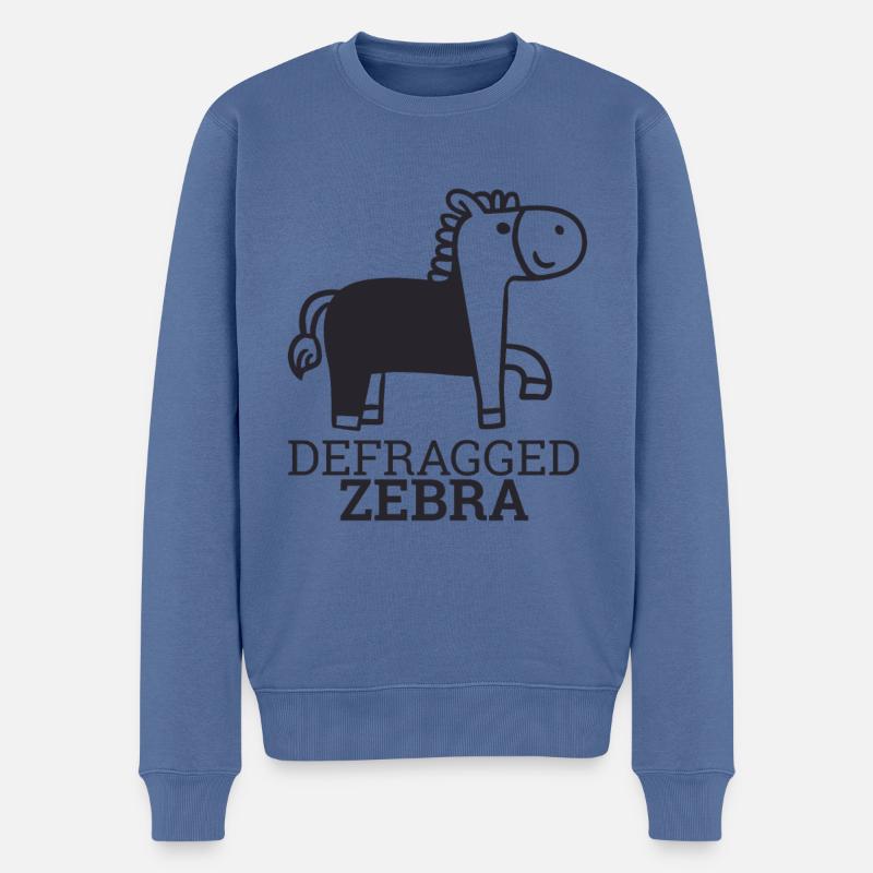 "Defragged Zebra" | Admin - Männer Premium Bio Pullover - Taubenblau