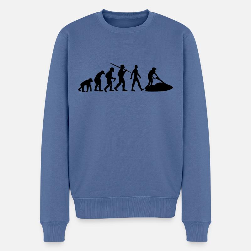 Jetski Evolution Wasserski - Männer Premium Bio Pullover - Taubenblau