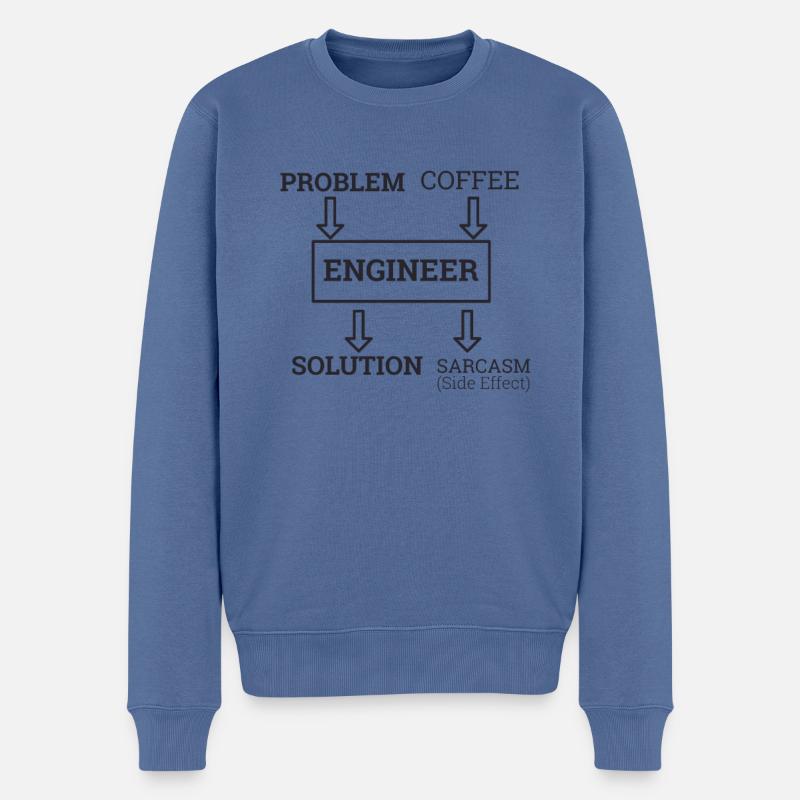 "Engineer Sarcasm | Ingenieur" - Männer Premium Bio Pullover - Taubenblau